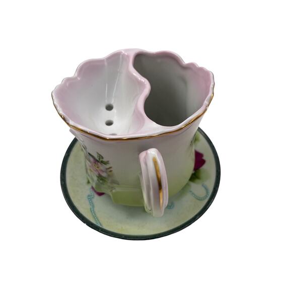 Nippon Porcelain Antique Men's Shaving Cup and Saucer Vanity Set - Picture 2 of 16